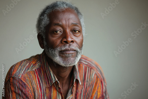Old Black Man On White Back...