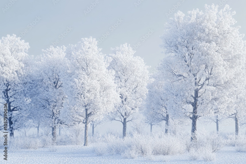 white wood covered with frost frosty landscape white wood covered with frost frosty landscape