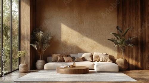 Cozy Modern Living Room with Earth Tones