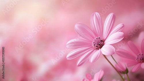 Simple pink flowers contrasting against a pink background, ideal for designs with text requirements