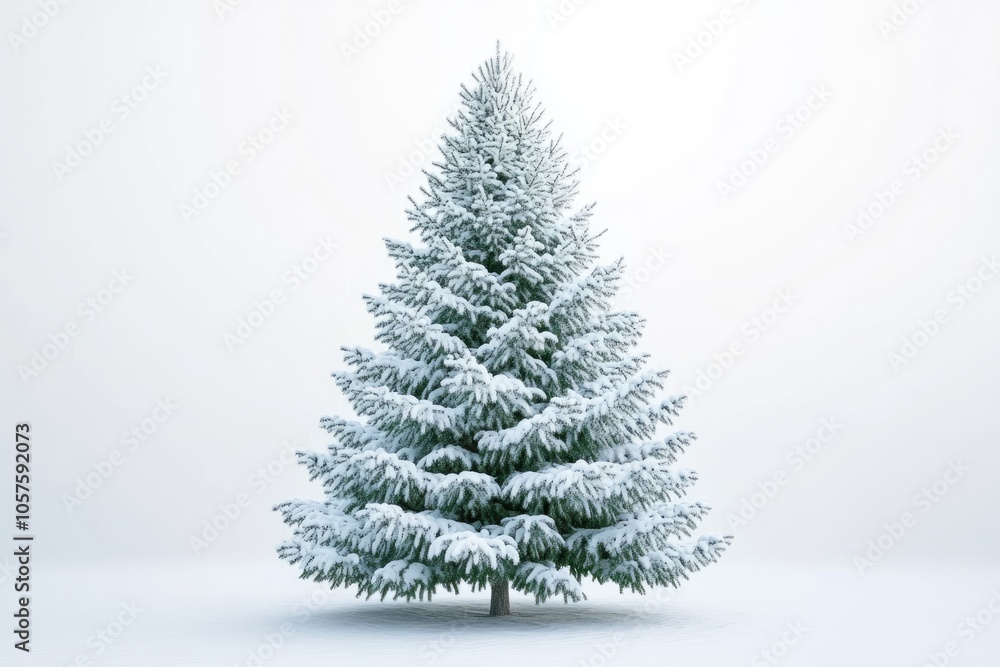 Snow covered Christmas tree isolated on white background. Snow covered Christmas tree isolated on white background.