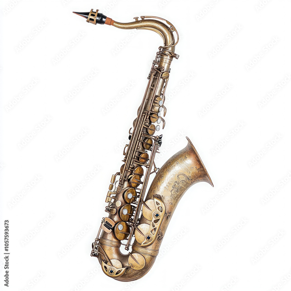 Naklejka premium Saxophone Isolated