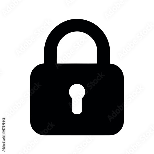 padlock icon silhouette vector design 