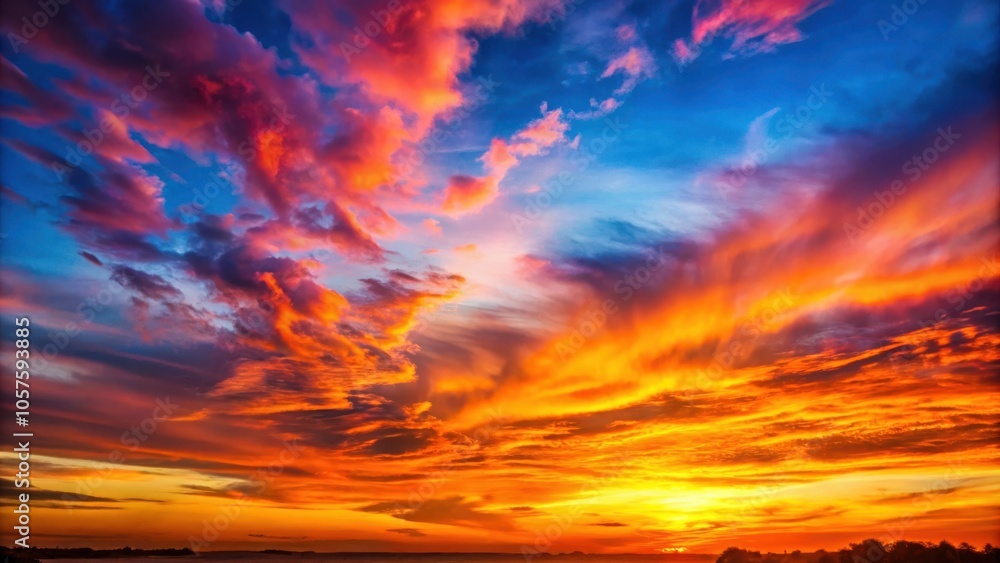 Vibrant Gradient of Colors Casting a Warm Glow in the Sky at Dusk Vibrant Gradient of Colors Casting a Warm Glow in the Sky at Dusk