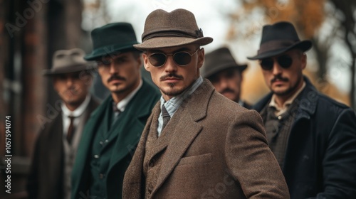 Group of Men in Vintage Attire