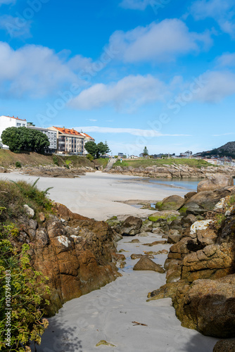 view of the town of Muxia on the coast of the coast photo