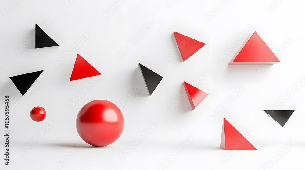 different levitating 3d shapes on white background different levitating 3d shapes on white background