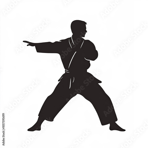 Taekwondo Silhouette, Illus...
