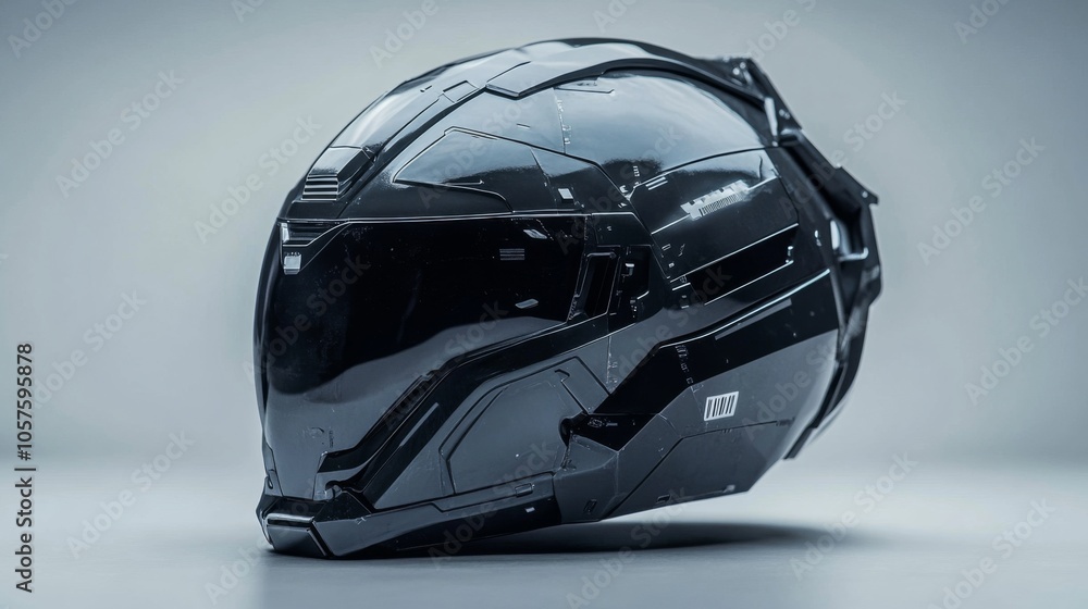 Fototapeta premium Futuristic Black Sci-Fi Helmet