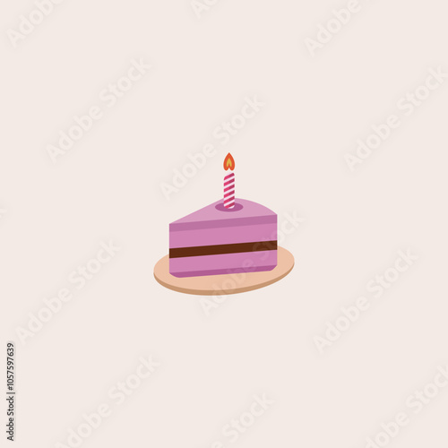 Pink birthday cake or anniversary Royalty Vector