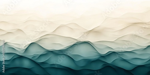 Wallpaper Mural Soft ombre background from teal to light beige, creating a subtle and elegant look Torontodigital.ca
