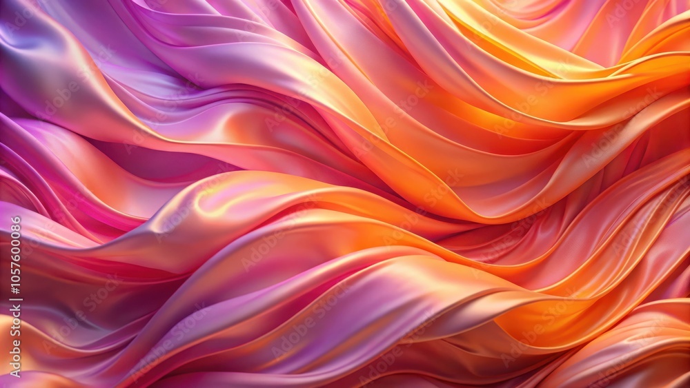 Obraz premium Calming Vibrant Silk Dance Abstract Fabric Wave in Pink Orange Purple Pastel Tones
