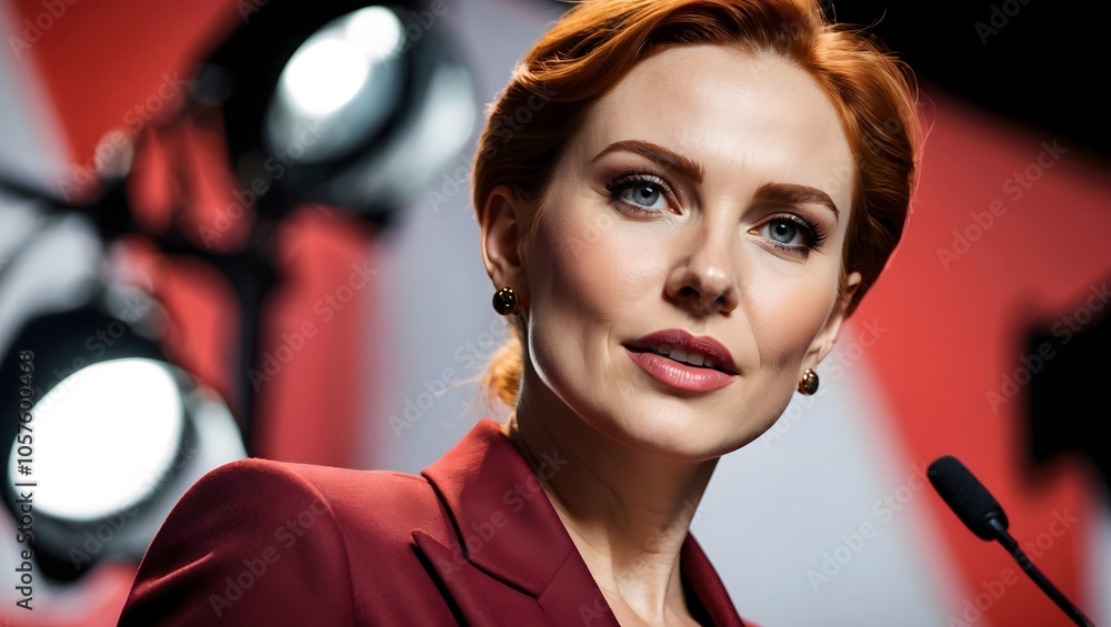 Dynamic Female Keynote Speaker at Conference Event Dynamic Female Keynote Speaker at Conference Event