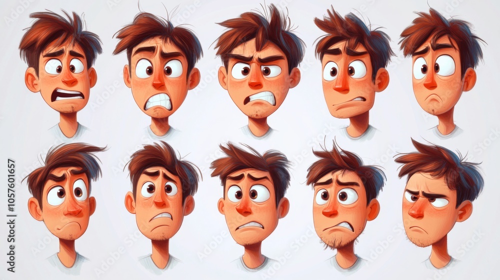 Emotion Expressions Cartoon Set Emotion Expressions Cartoon Set