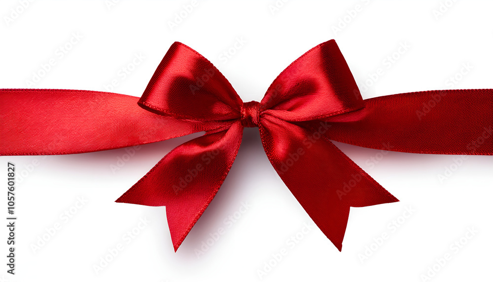 Close-up of a vibrant red ribbon tied in an elegant bow against a white background, ideal for festive occasions, gifts, and celebrations. Close-up of a vibrant red ribbon tied in an elegant bow against a white background, ideal for festive occasions, gifts, and celebrations.