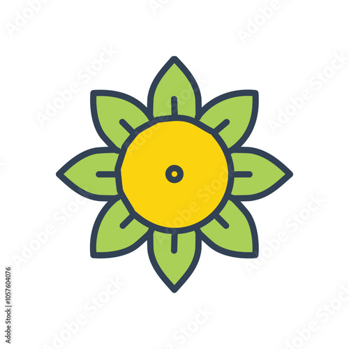 Floral icon design. Simple flower graphic; symbolizes growth, nature, springtime.  Perfect for eco designs.