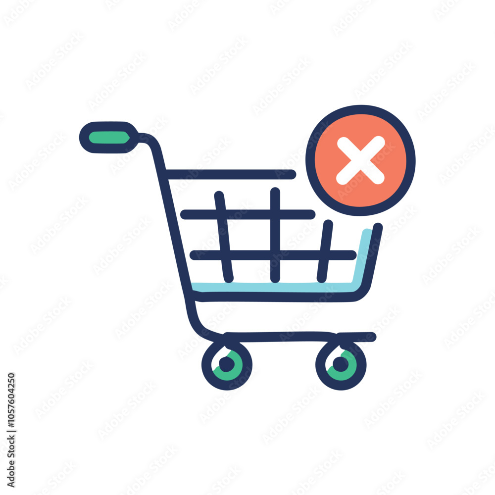 Empty shopping cart, no purchase. Rejected purchase, canceled order, shopping failure. Illustrates a lack of sales or consumer rejection. Empty shopping cart, no purchase. Rejected purchase, canceled order, shopping failure. Illustrates a lack of sales or consumer rejection.