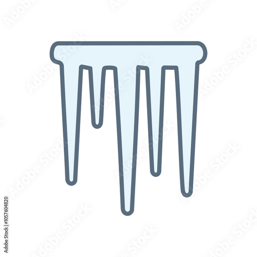Icicles winter icon. Frozen water, cold weather symbol.  Represents winter, frost, and chilling temperatures.