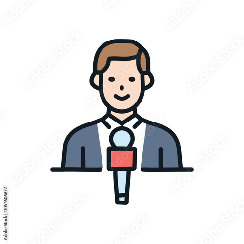 Cuadro en lienzo News reporter interview icon