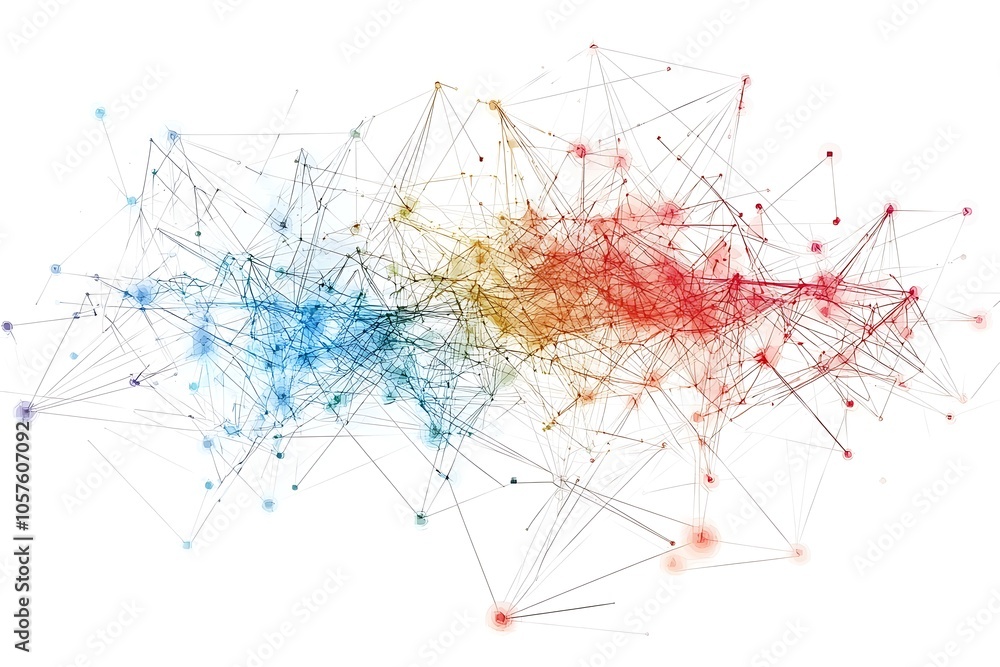 Obraz premium Abstract network visualization representing connections among professionals in a corporate environment.