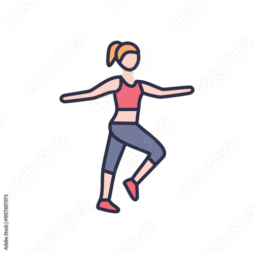 Fitness woman exercise pose. Active woman in yoga pose.  Symbolizes health, wellbeing, and fitness goals.