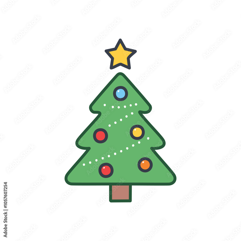 Festive christmas tree icon. Simple Christmas tree illustration, perfect for holiday designs. Symbolizes joy, celebration, and winter spirit. Festive christmas tree icon. Simple Christmas tree illustration, perfect for holiday designs. Symbolizes joy, celebration, and winter spirit.