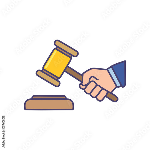 Gavel judge auction law justice. Legal decision, authority symbol.  Represents justice, verdict, and finality.
