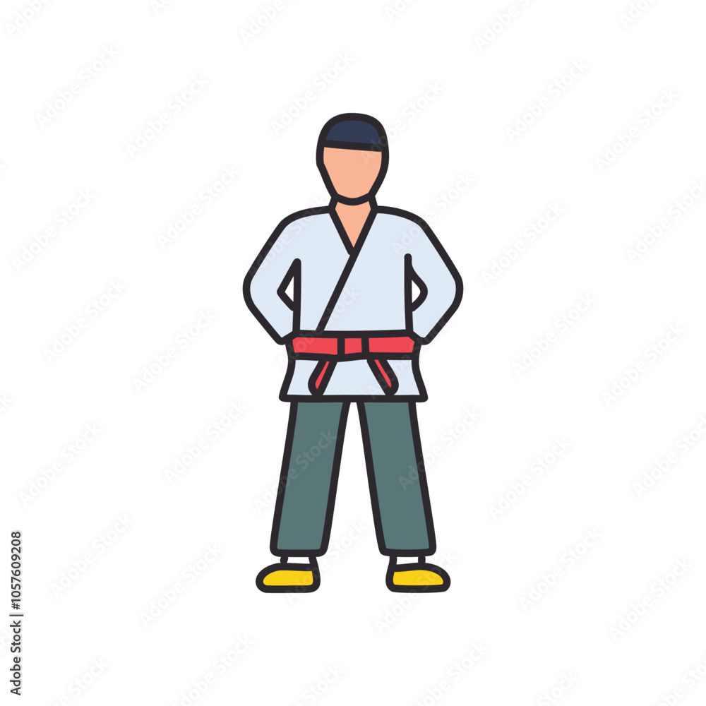 Karate kid red belt. Young martial artist, discipline, focus, red belt signifies achievement. Dedication to training. Karate kid red belt. Young martial artist, discipline, focus, red belt signifies achievement. Dedication to training.