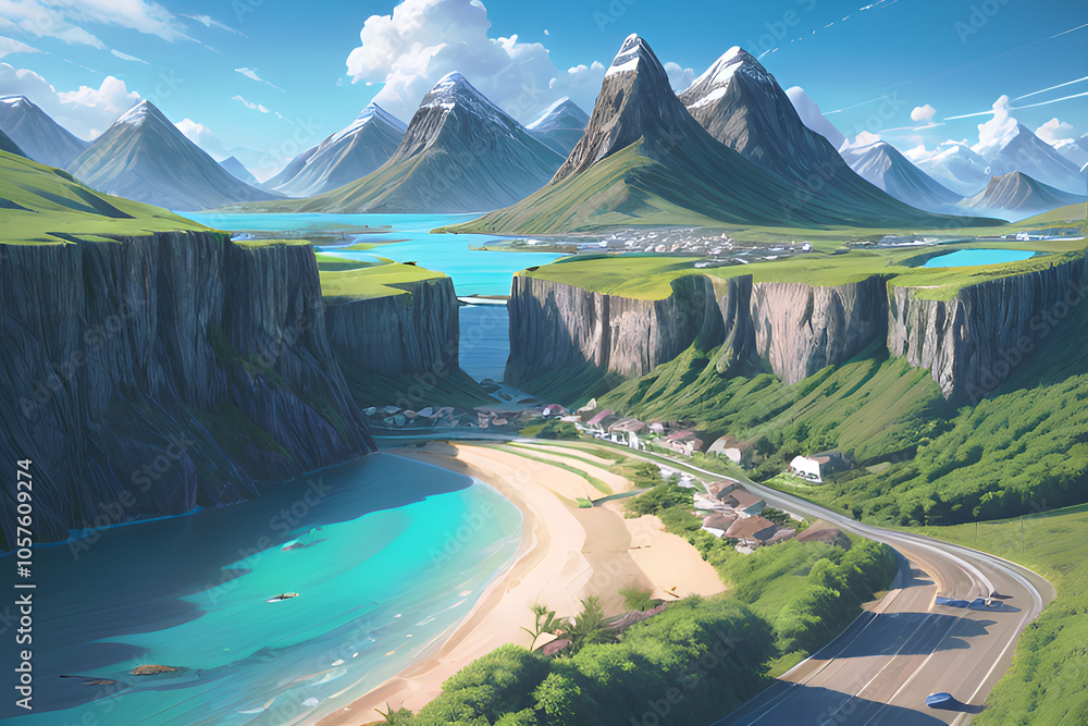 Naklejka premium Beautiful landscapes to admire, explore and photograph