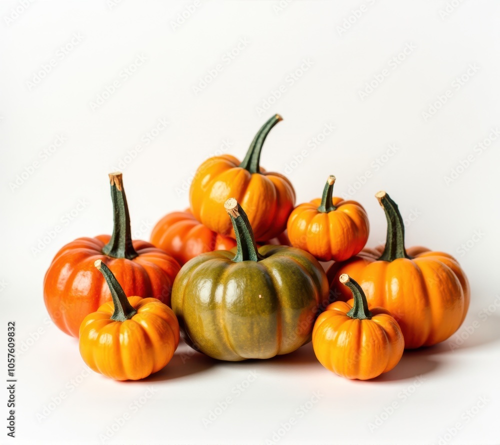 pumpkins different vegetables on white background pumpkins different vegetables on white background