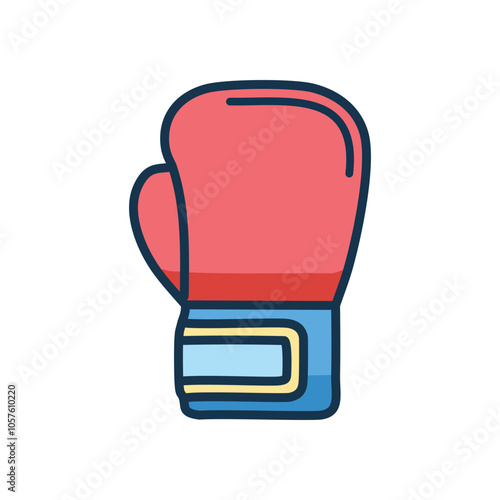 Boxing glove icon. Red boxing glove illustration, symbolizes strength, competition, and victory.