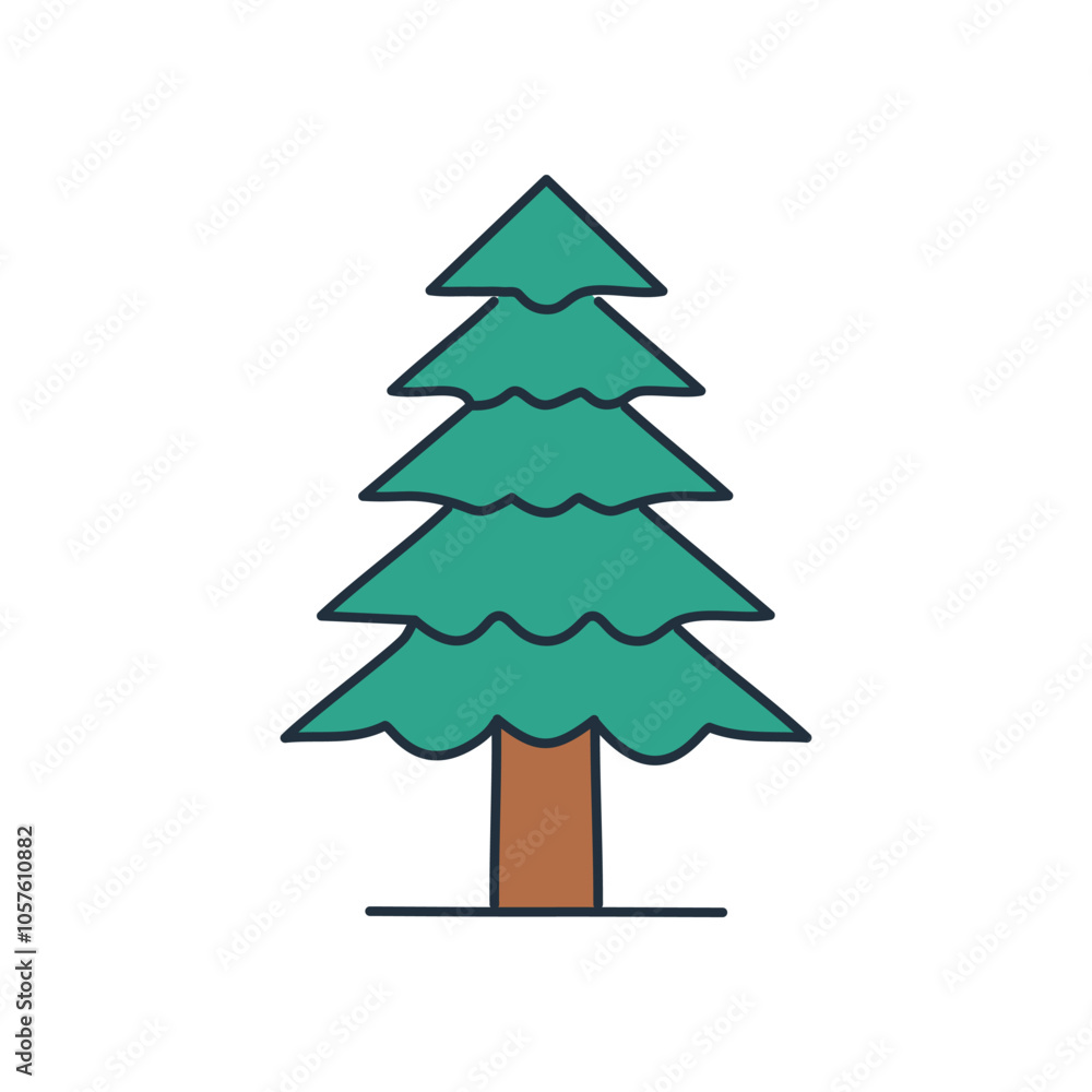 Evergreen tree icon. Simple green pine tree illustration, symbolizes nature, growth, and Christmas. Evergreen tree icon. Simple green pine tree illustration, symbolizes nature, growth, and Christmas.