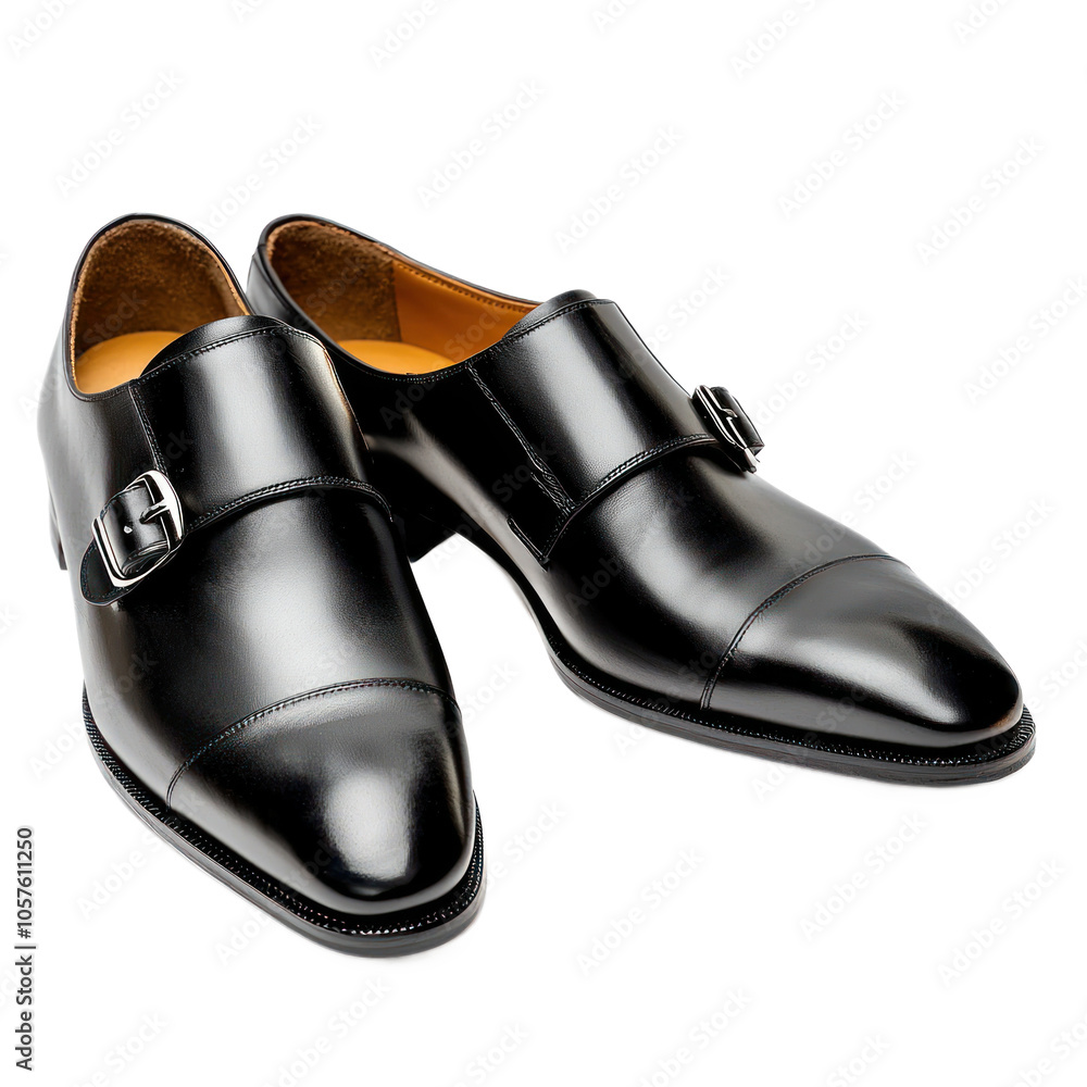 Sleek monk strap shoes with a single buckle and refined design, ideal for formal wear. isolated on transparency background Sleek monk strap shoes with a single buckle and refined design, ideal for formal wear. isolated on transparency background