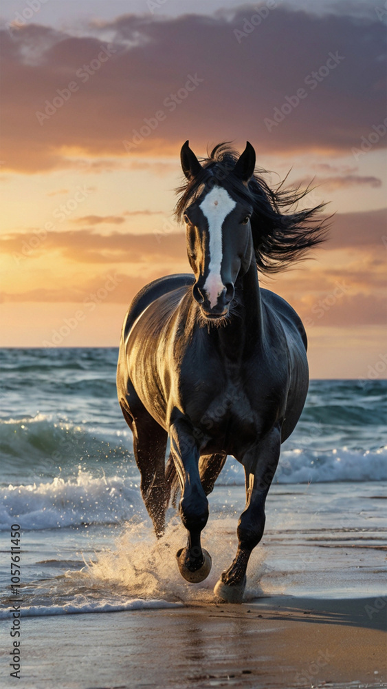 horse at sunset horse at sunset