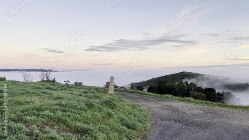 Sunrise over the Valley on the Camino Muxia, Spain