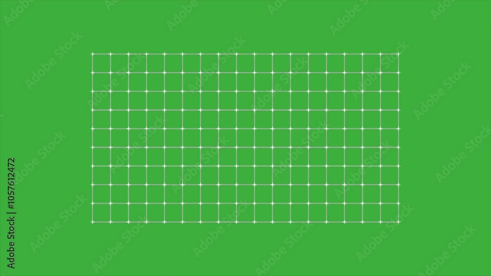 Animation video grid line moving on green screen background Animation video grid line moving on green screen background