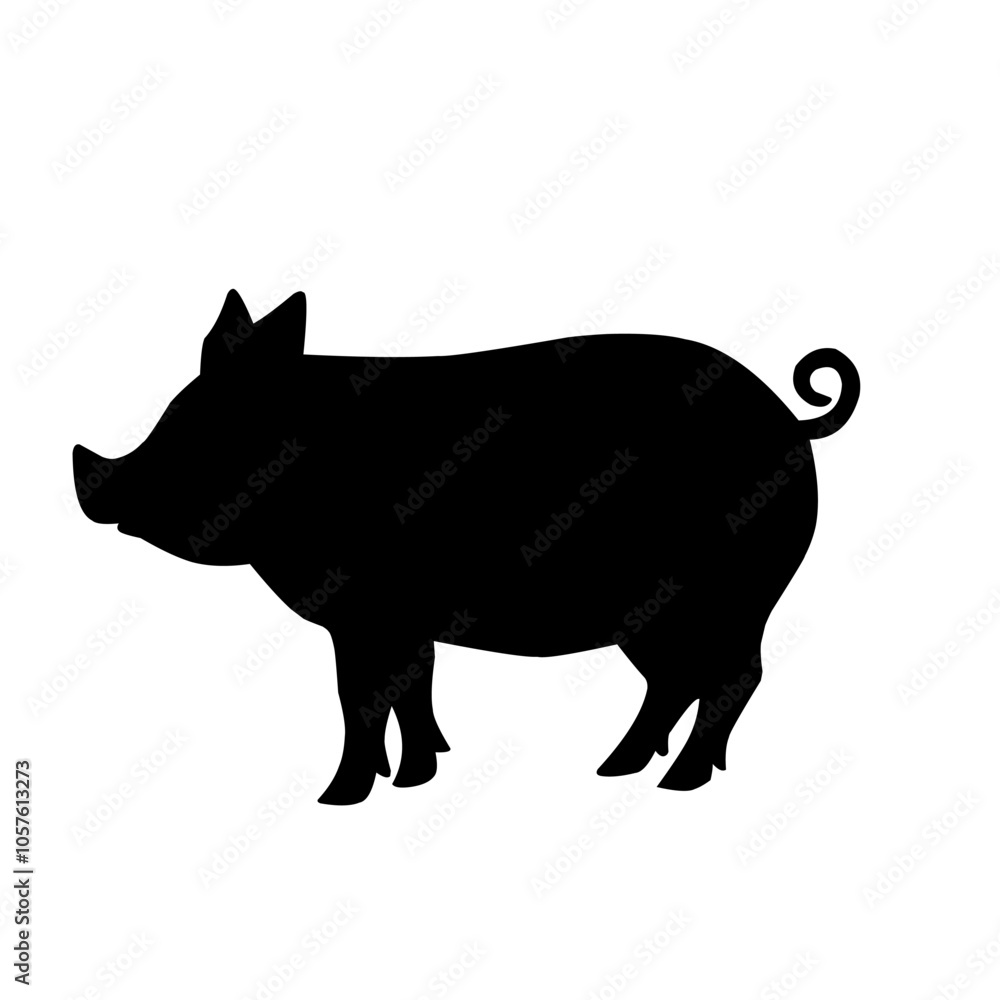 Fototapeta premium illustration of a pig silhouette icon