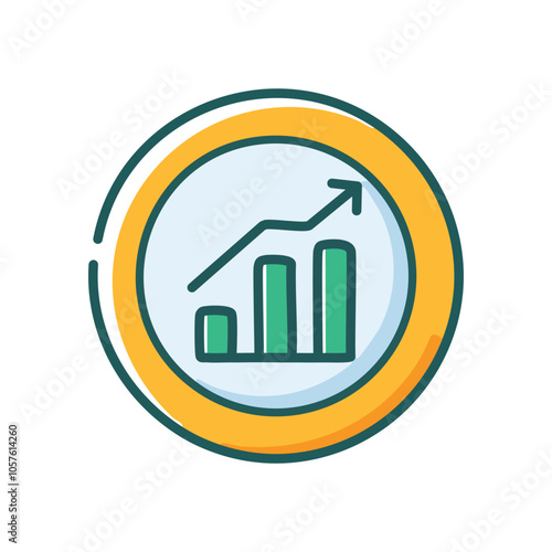 Growth chart success. Progress visualized, upward trend,  achieving goals,  business success symbol.