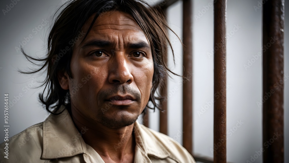 Indigenous Prisoner in a Portrait Setting Indigenous Prisoner in a Portrait Setting