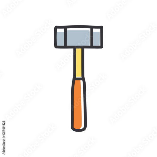 Hammer tool icon. Construction tool image; symbolizes building, creation, and progress.  Handy for DIY projects.