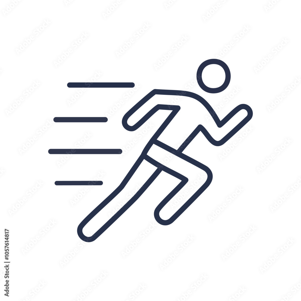 Fast runner icon. Speed, agility, and swift movement. Represents progress and ambition. Fast runner icon. Speed, agility, and swift movement. Represents progress and ambition.