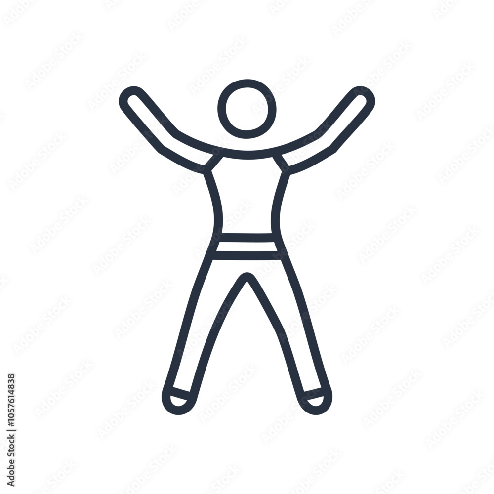 Happy jumping person icon. Joyful person jumping, celebrating success, freedom, and achieving goals. Positive energy. Happy jumping person icon. Joyful person jumping, celebrating success, freedom, and achieving goals. Positive energy.