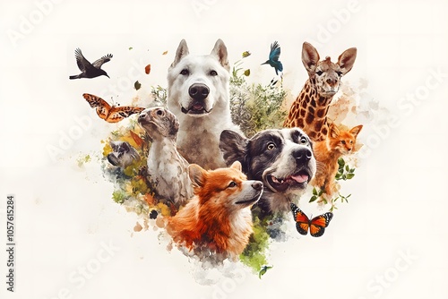 Furry Friends: Illustration of Animals and Pets Marks Global Animal Day