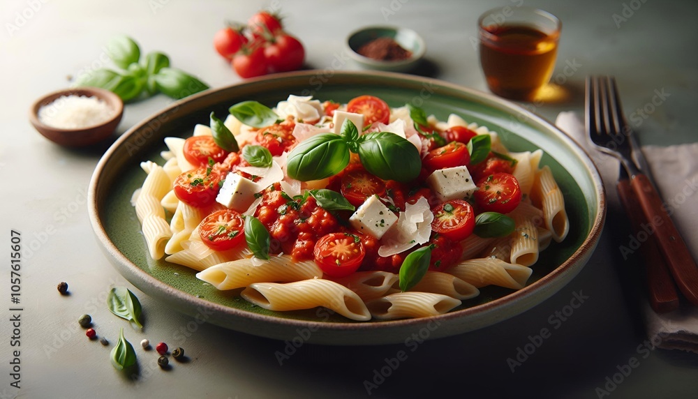 Italian pasta with tomato sauce and restaurant food cover background template Italian pasta with tomato sauce and restaurant food cover background template