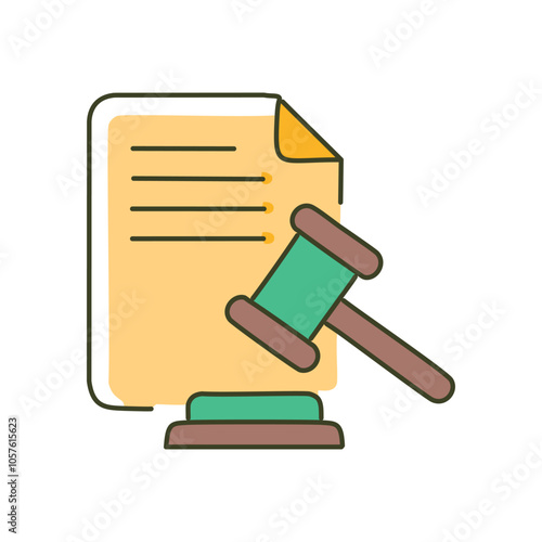 Legal document verdict. Gavel and legal papers.  Symbolizes justice, judgment, and legal decisions.