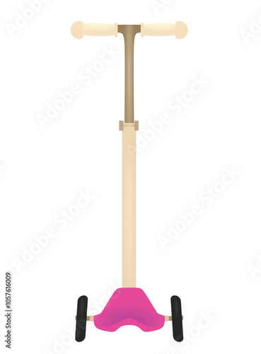 Pink   kids scooter. vector illustration