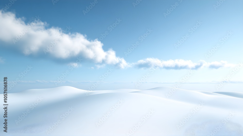 Blue Sky White Clouds Over Snowy Landscape Blue Sky White Clouds Over Snowy Landscape