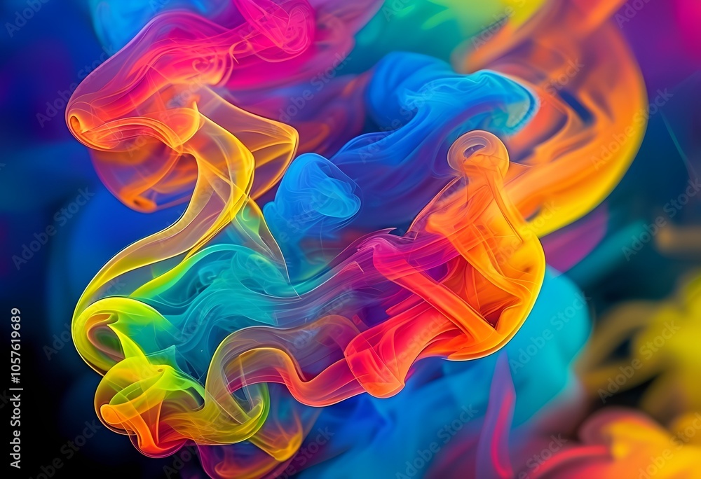 Fototapeta premium vibrant neon smoke clouds