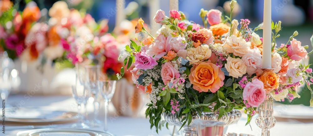 Beautiful Wedding Table Setting With Floral Decor Beautiful Wedding Table Setting With Floral Decor