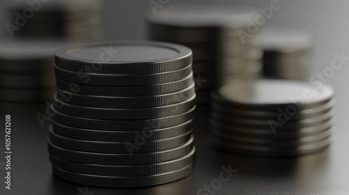 Growing stack of coins symbolizing business concepts related to loans selling finance and home purchasing